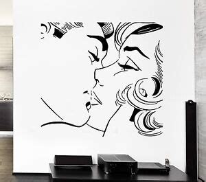 Wall Sticker Kiss Kissing Couple Romantic Love Decor For Pop Art ...