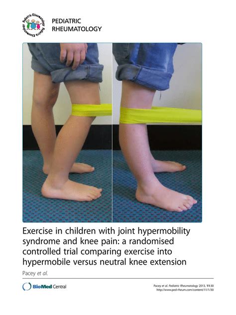 Exercise in children with joint hypermobility syndrome and knee pain: a ...