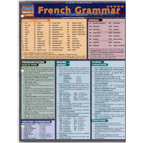 BarCharts- Inc. 9781572225282 French Grammar - Walmart.com