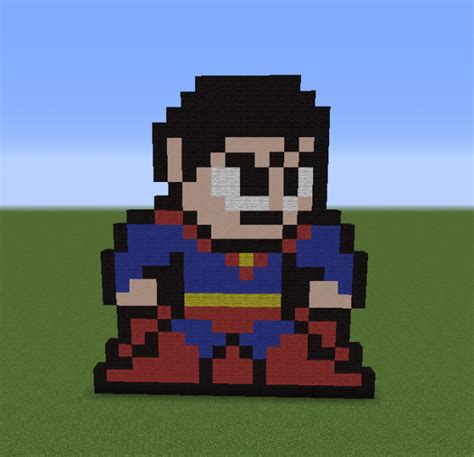 Superman Pixel Art - GrabCraft - Your number one source for MineCraft buildings, blueprints ...