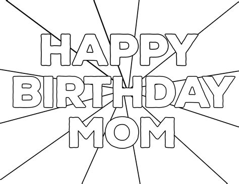 Foldable Birthday Cards For Mom Printable Coloring