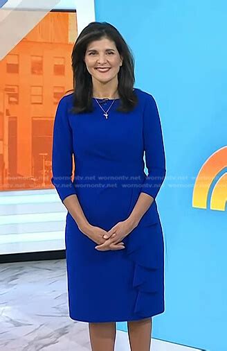 WornOnTV: Nikki Haley’s blue ruffled dress on Today | Clothes and Wardrobe from TV