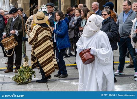 Aviles,Spain, February 19, 2023. Scenes of the Antroxu (Carnival) in the City of Aviles in ...