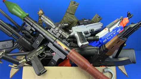 Box of Guns Toys ! Military Gun & Equipment Toys - KIDS TOYS - YouTube