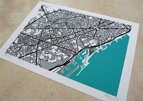 Barcelona Art Map Limited Edition Contemporary Giclée Print - Etsy