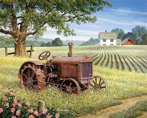 Back in the day... | Farm art, Farm paintings, Country art