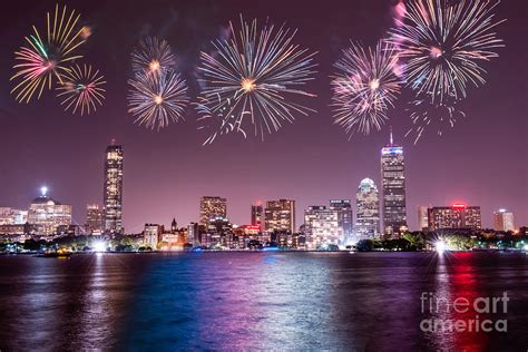 Fireworks Over Boston Photograph by Stacey Granger