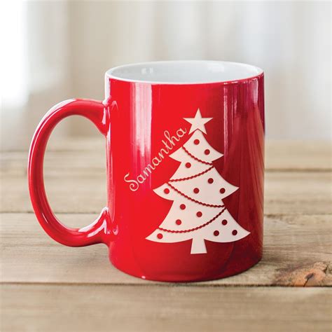 Christmas Tree Personalized Red Mug | GiftsForYouNow