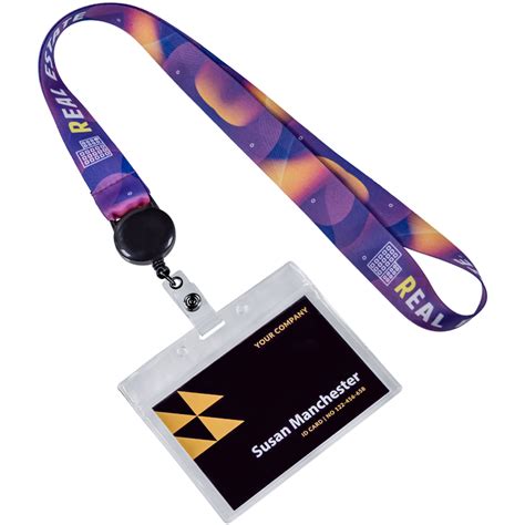 ID Badge Reel Full Color Lanyards With Badge Holder | Custom Lanyards - 24HourWristbands.Com