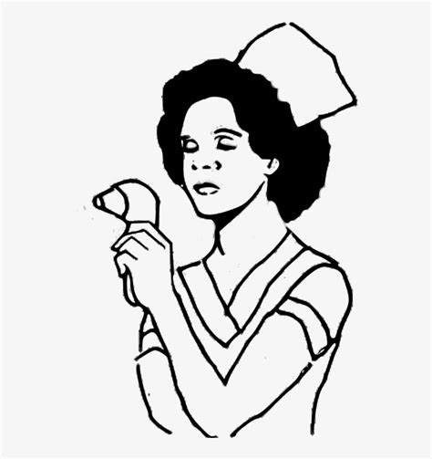 Nurse Black And White Clipart