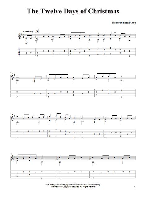 12 Days Of Christmas Guitar Chords