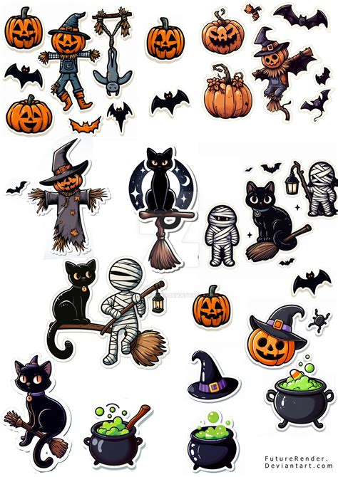 Halloween stickers by FutureRender on DeviantArt