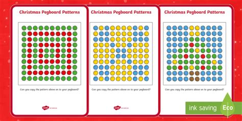 Christmas Peg Board Pattern Cards (teacher made)