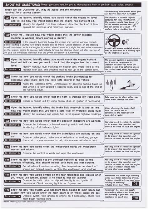 Show Me Tell Me Questions For Driving Test - QEUSTYE