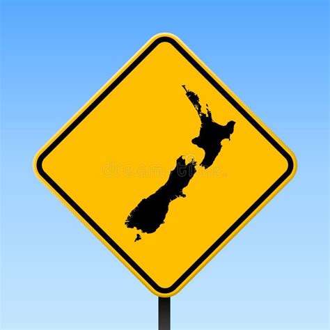 New Zealand Map on Road Sign. Stock Vector - Illustration of notice, design: 126784353