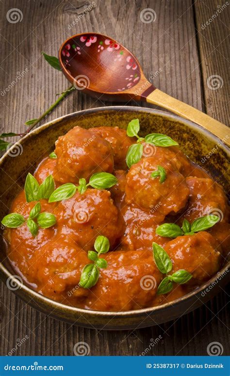 Meatballs in tomato sauce stock image. Image of flesh - 25387317