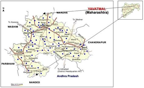 Sampling locations (blue points) in Yavatmal district | Download ...