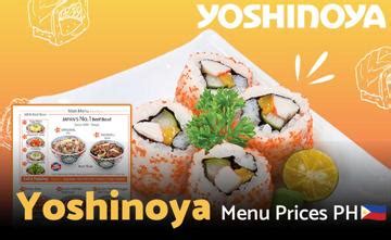 Yoshinoya Menu Prices in Philippines May 2024