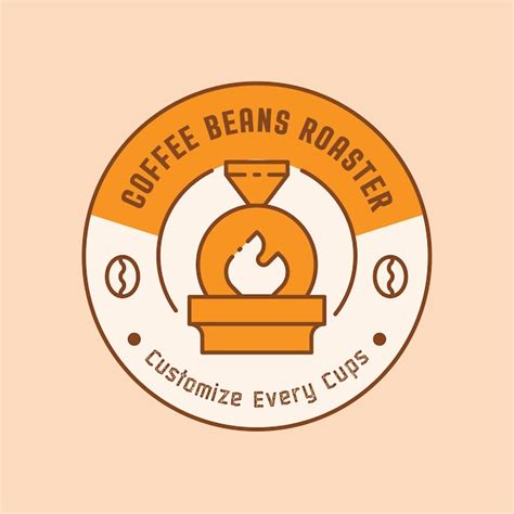 Premium Vector | Flame on coffee roaster machine logo