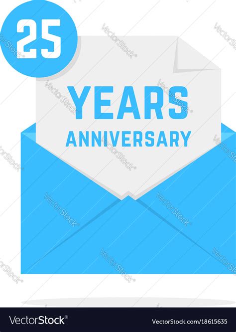 25 years anniversary icon in blue letter Vector Image