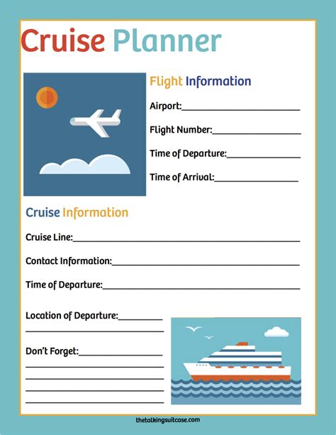 Printable Cruise Planner