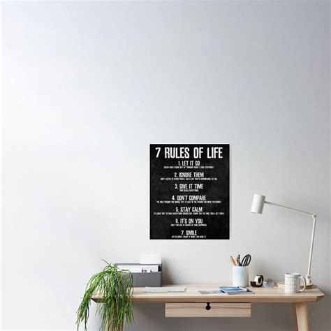 7 Rules of Life Motivational Poster - Perfect Print For Bedroom or Home ...