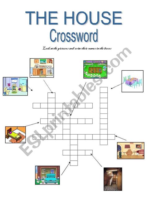 THE HOUSE - crossword - ESL worksheet by miss_yanis