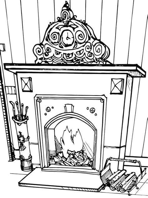 Fireplace Printable For Kids coloring page - Download, Print or Color Online for Free