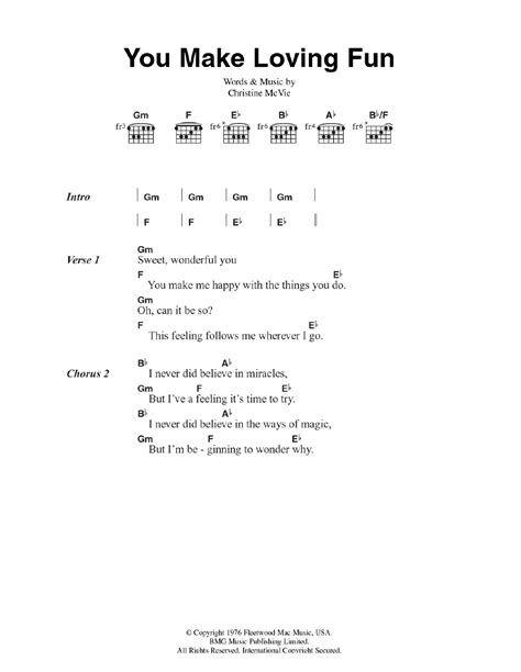 You Make Loving Fun by Fleetwood Mac Sheet Music for Guitar Chords ...