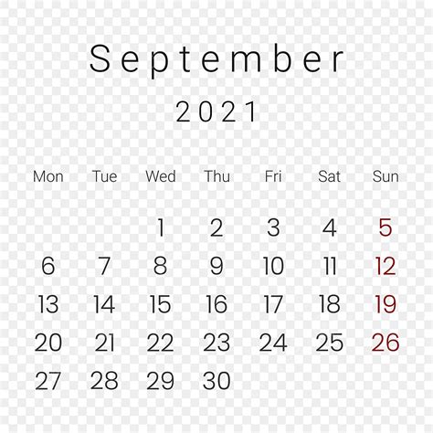 September 2021 Calendar In Minimalist And Simple Style, September 2021, September, Calendar 2021 ...