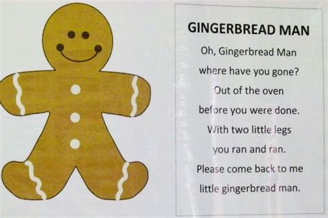 Dec. gingerbread poem Gingerbread Man Song, Gingerbread Man Template, Gingerbread Unit ...