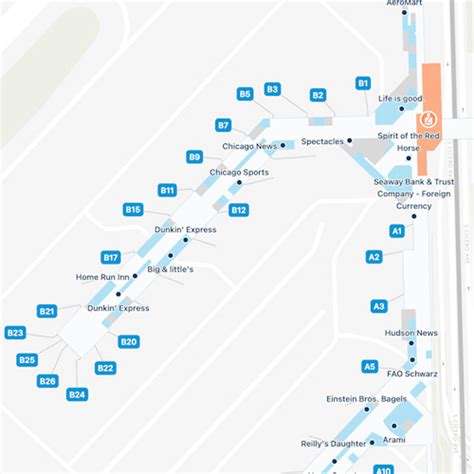 Chicago Midway Airport Concourse B Map & Guide