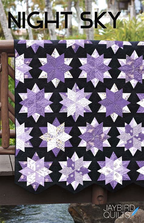 Jaybird Quilts' Night Sky Quilt shown in Ultraviolet fabrics from ...