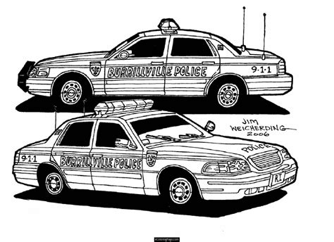 Police Car Coloring Pages Printable