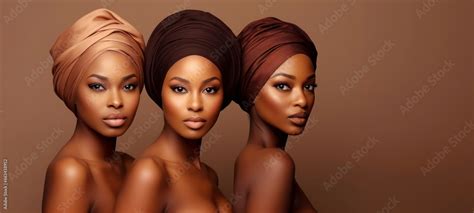 Africa model fashion, beautiful female with makeup style touch face perfect skin, natural beauty ...