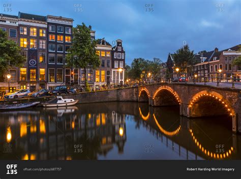 June 28, 2017: A bridge over the Keizersgracht Canal, Amsterdam, Netherlands, Europe stock photo ...