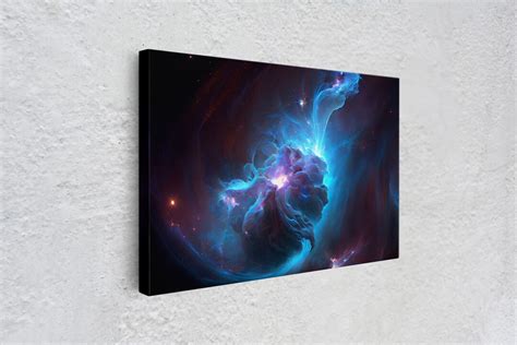 Supernova Nebula Art, Deep Space Exploration Water Color, Framed Canvas Print, Unique Space ...