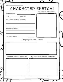 Drama Character Sketch Template by Teaching Party People | TPT