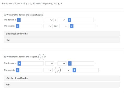 Solved The domain of l(x) is −12≤x≤12 and its range is | Chegg.com