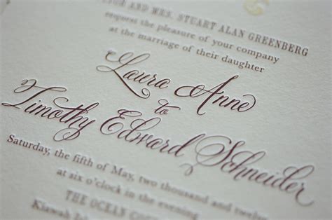 Letterpress Wedding Invitation with Belluccia Calligraphy Font by ...