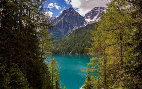 #4560909 trees, nature, water, mountains, turquoise, forest, Italy, green, landscape, clouds ...