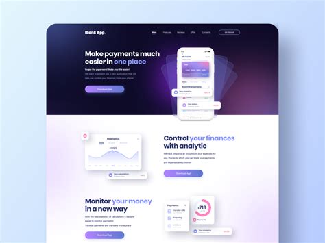 Landing Page IBank App by Anastasia Shalik on Dribbble