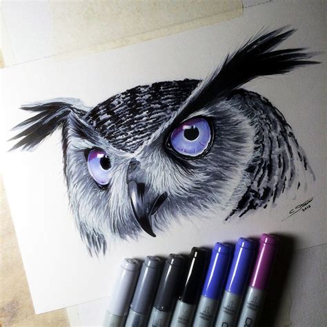 Owl Perfect ArT | Copic marker drawings, Copic marker art, Marker art