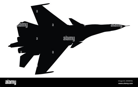 Silhouette of fighter plane isloated Stock Photo - Alamy