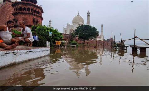 For The First Time In 45 Years, Rising Yamuna Reaches Walls Of Taj Mahal, Monument Safe Say ...