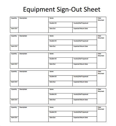 Sample Sign Out Sheet Template - 8+ Free Documents Download in PDF ...