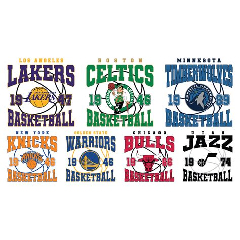 Vintage Basketball Nba Team Logo SVG Bundle - Inspire Uplift