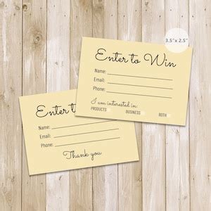 Printable Raffle Ticket Templates Yellow Enter to Win Cards Printable ...