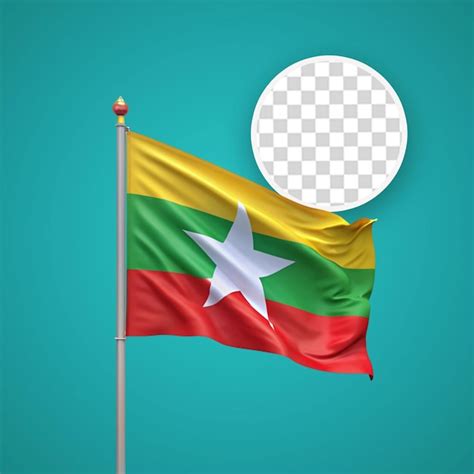 Premium PSD | Myanmar independence day flag design