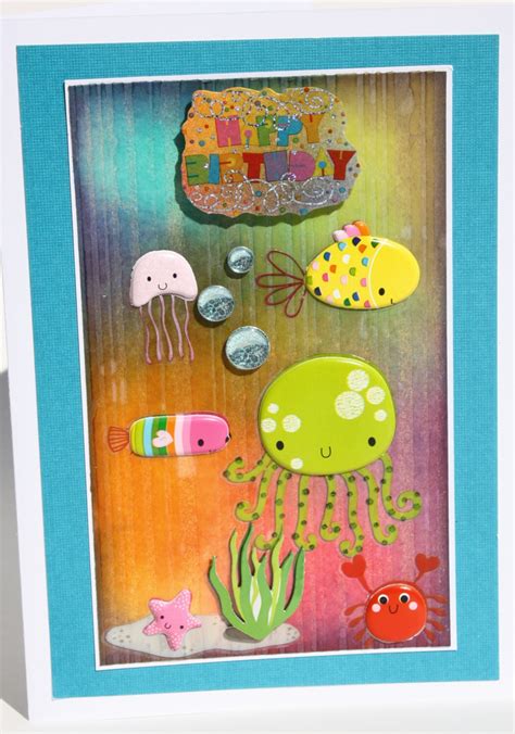 Childs marine Happy Birthday card in bright colors | Etsy